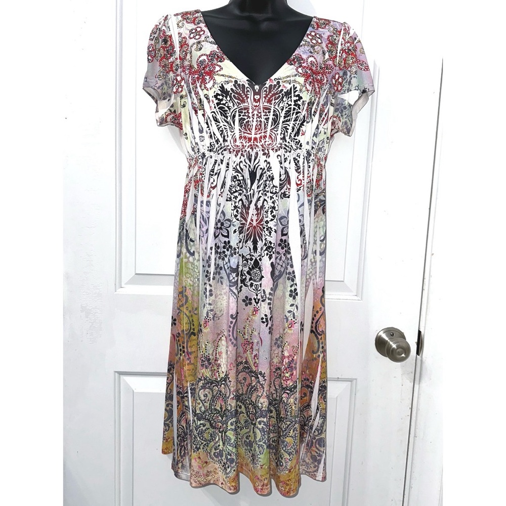 R. Rouge boutique summer dress with lots of rhinestone embellishment